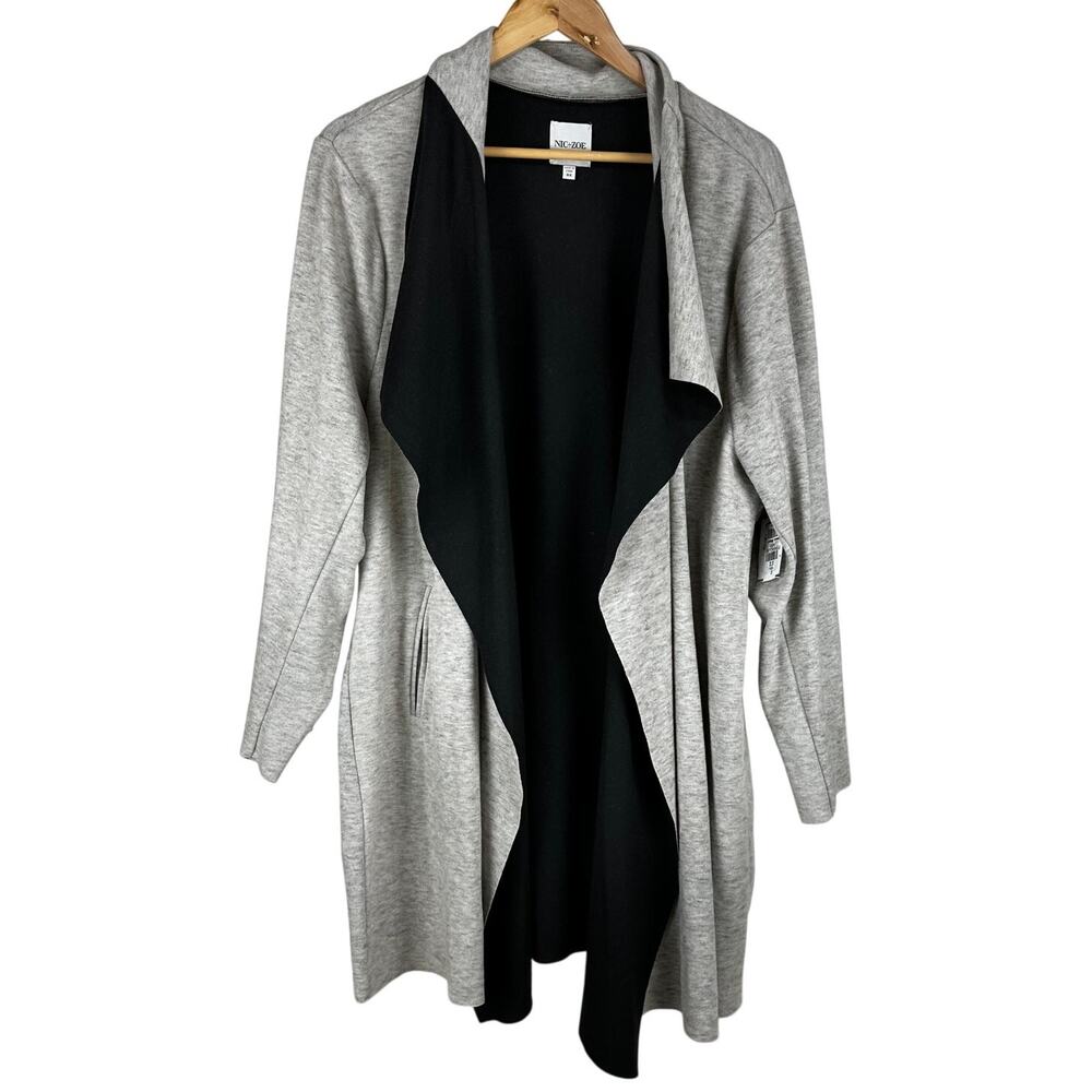 Nic + Zoe NWT Stretch Ponte Knit Long Sleeve Pocketed Lounge Jacket Size 3X